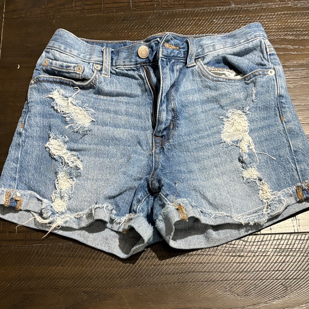 Aeropostale Light Blue Distressed Denim Shorts
